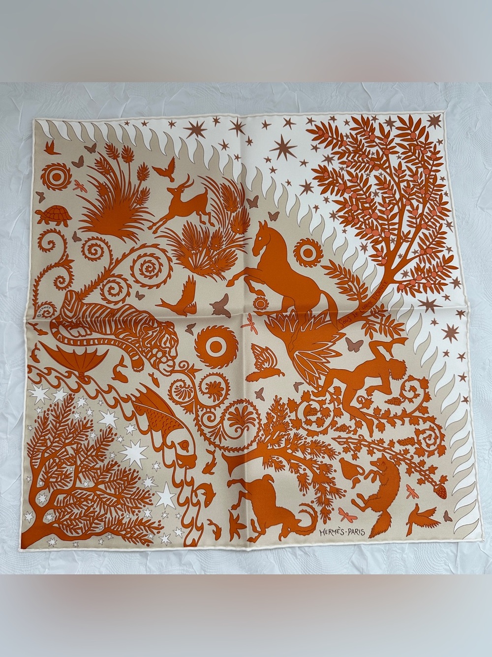 Hermes Sous le Charme d'Orphee Detail scarf 45